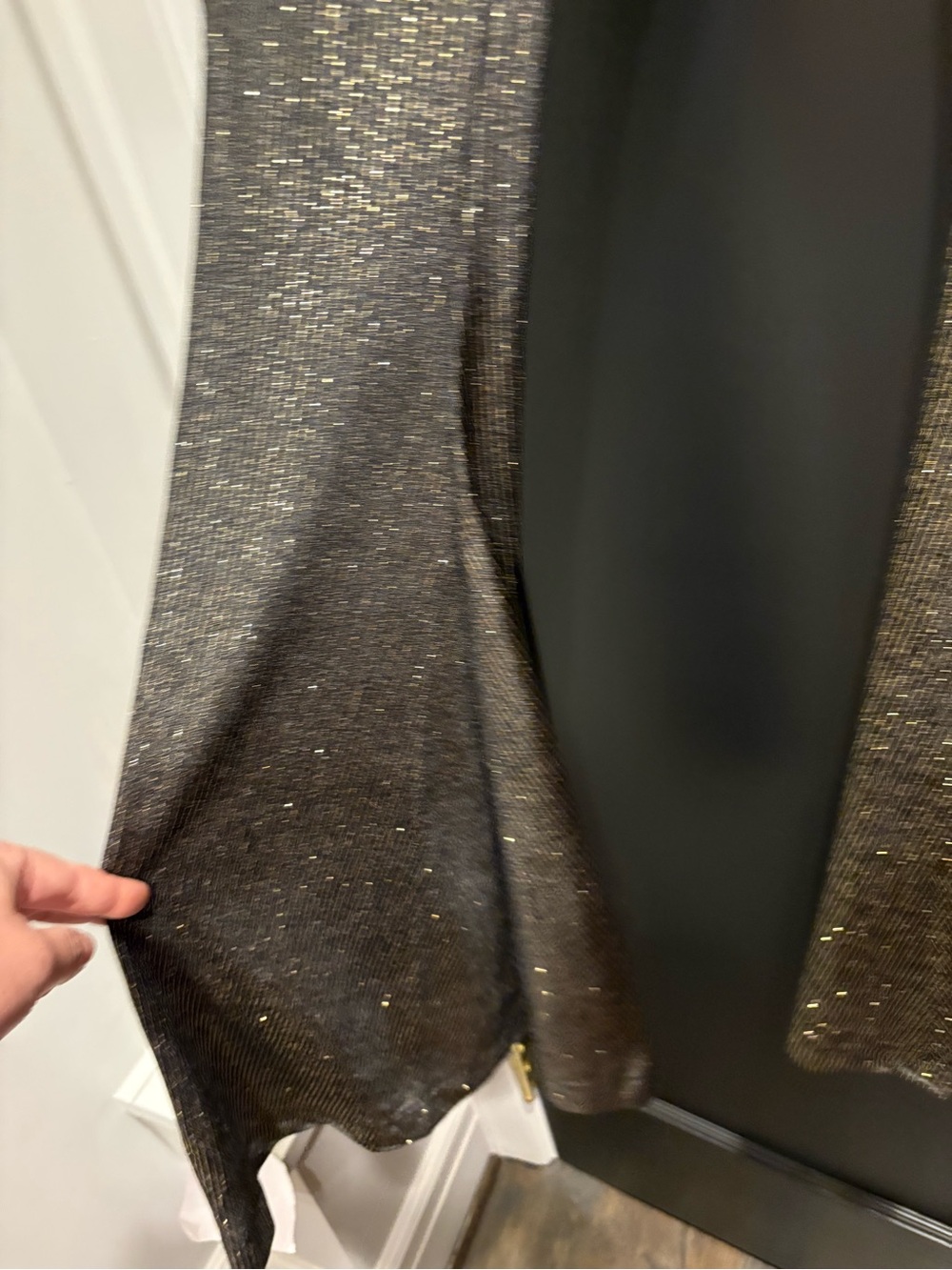 Show Me Your MuMu velvet  gold thread stripes nwt 148.00 bell bottom Flare Pants - Picture 3 of 11